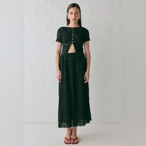 Black Matching Set - Sofia Top and Mia Midi Skirt